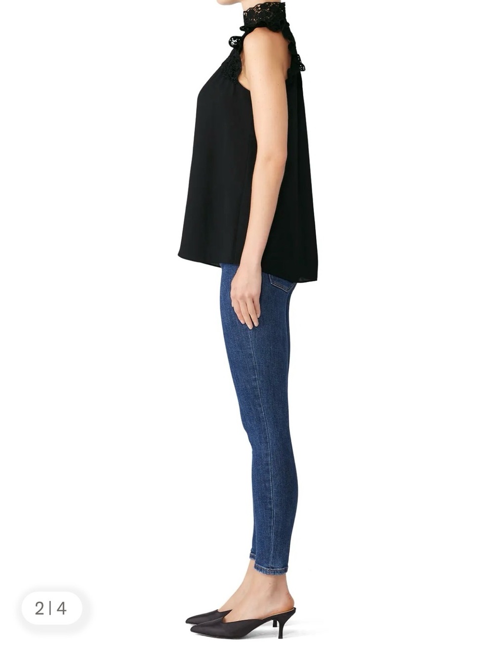 kate spade Black Lace Yoke Sleeveless Camisole - Picture 9 of 10